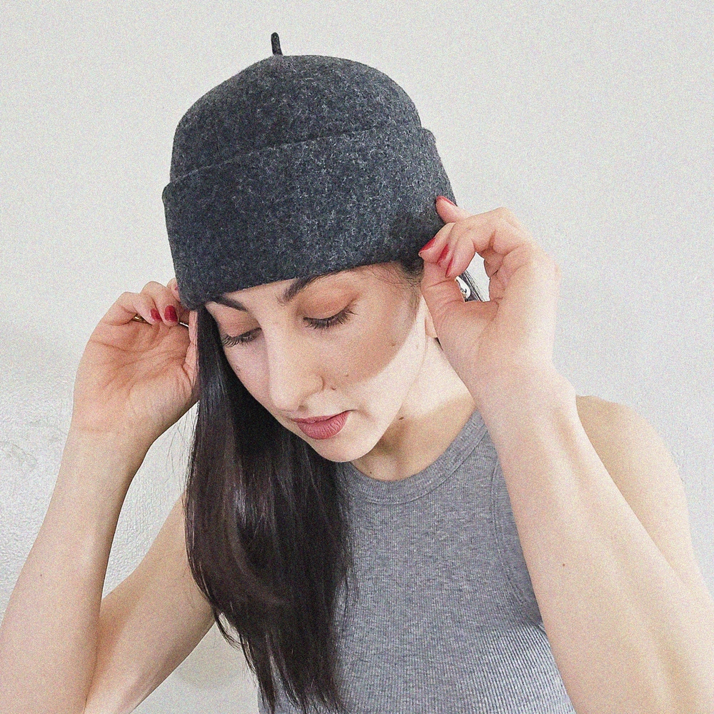 NEW Gray Wool Beanie